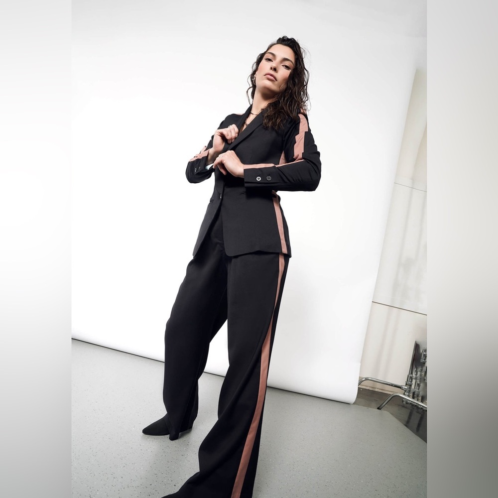 NWT Wildfang Empower Colorblock Pantsuit in Black Rose Brown S/6